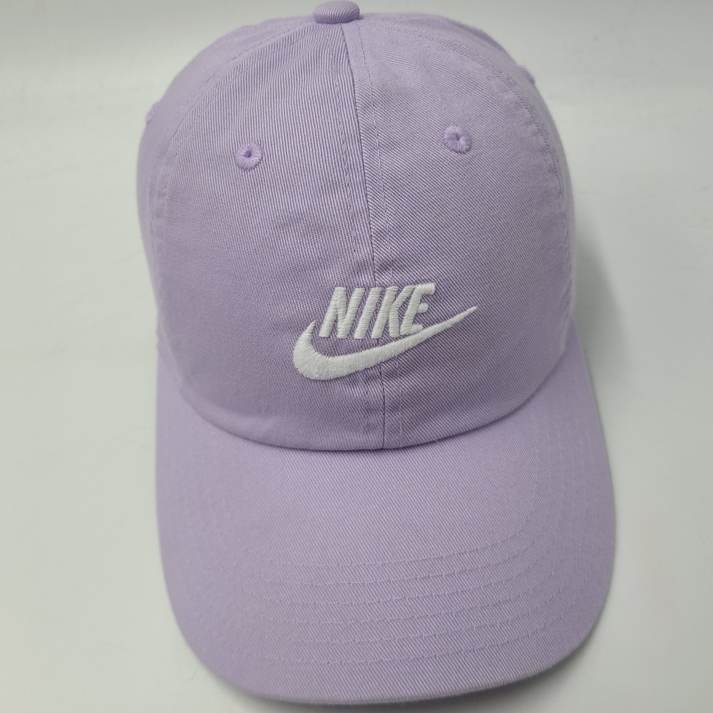 Women Nike Hat Strapback Purple White Logo Swoosh Club Cap Casual Sports Cotton